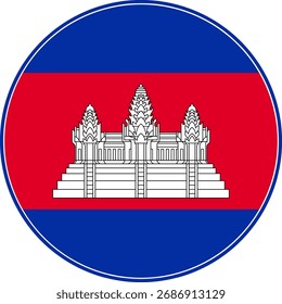 Bandera del círculo de Camboya, icono de la bandera de Camboya