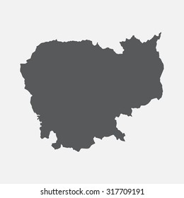Cambodia country border map