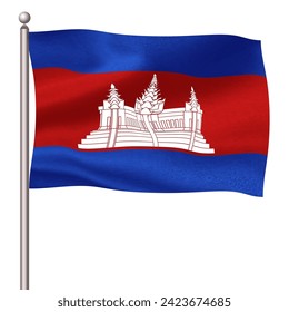 Cambodia country flag pole icon