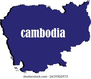 Cambodia Country Map And Flag Vector Art