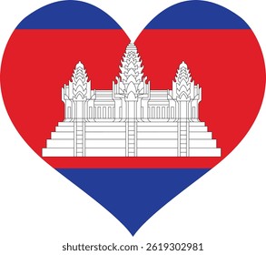 Cambodia Country Map And Flag Vector Art