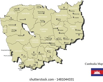 Cambodia country map vector illustration