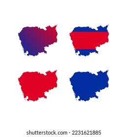 Cambodia country map vector set....