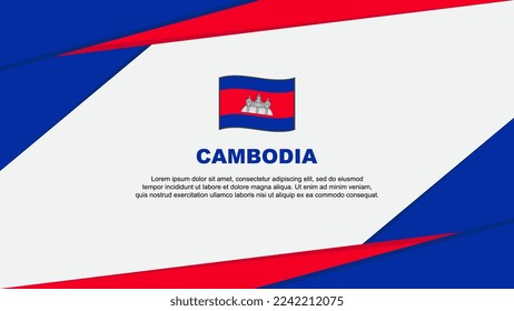Cambodia Flag Abstract Background Design Template. Cambodia Independence Day Banner Cartoon Vector Illustration. Cambodia