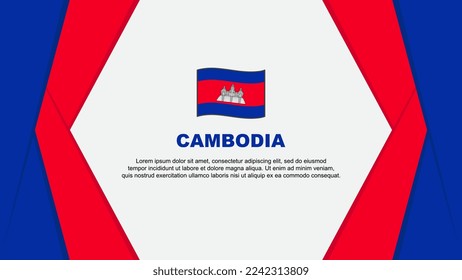 Cambodia Flag Abstract Background Design Template. Cambodia Independence Day Banner Cartoon Vector Illustration. Cambodia Background