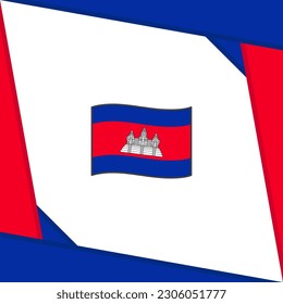 Cambodia Flag Abstract Background Design Template. Cambodia Independence Day Banner Social Media Post. Cambodia Independence Day
