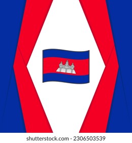 Cambodia Flag Abstract Background Design Template. Cambodia Independence Day Banner Social Media Post. Cambodia Background