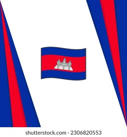 Cambodia Flag Abstract Background Design Template. Cambodia Independence Day Banner Social Media Post. Cambodia Flag
