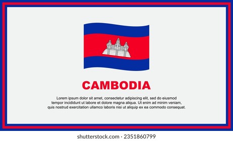 Cambodia Flag Abstract Background Design Template. Cambodia Independence Day Banner Social Media Vector Illustration. Cambodia Banner