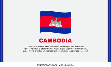 Cambodia Flag Abstract Background Design Template. Cambodia Independence Day Banner Social Media Vector Illustration. Cambodia Cartoon