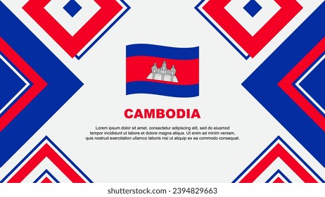 Cambodia Flag Abstract Background Design Template. Cambodia Independence Day Banner Wallpaper Vector Illustration. Cambodia Independence Day