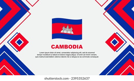 Cambodia Flag Abstract Background Design Template. Cambodia Independence Day Banner Wallpaper Vector Illustration. Cambodia Background
