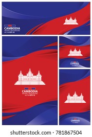 Cambodia flag abstract colors background. Collection banner design. brochure vector illustration.