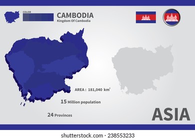 Cambodia. flag. Asia. World Map. vector Illustration.