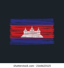 Cambodia Flag Brush. National Flag