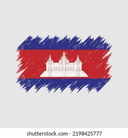 Cambodia Flag Brush Strokes. National Flag