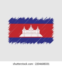 Cambodia flag brush strokes painted 