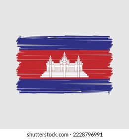 Cambodia Flag Brush Vector Illustration