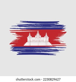 Cambodia Flag Brush Vector Illustration