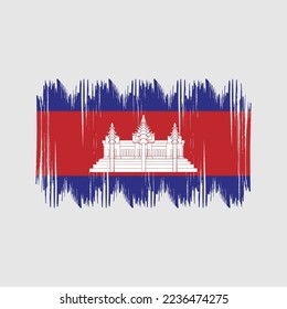 Cambodia Flag Brush Vector Illustration