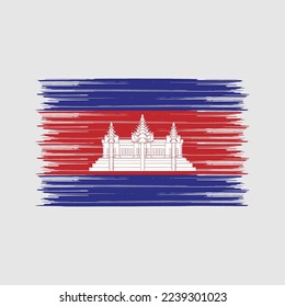 Cambodia Flag Brush Vector Illustration