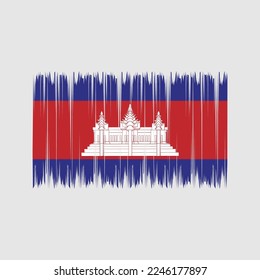 Cambodia Flag Brush Vector Illustration