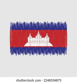 Cambodia Flag Brush Vector Illustration