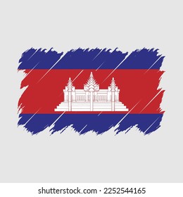 Cambodia Flag Brush Vector Illustration