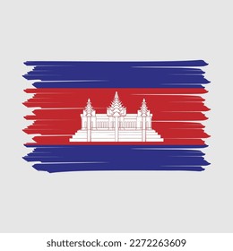 Cambodia Flag Brush Vector Illustration