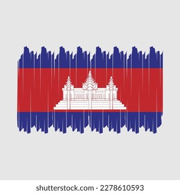Cambodia Flag Brush Vector Illustration