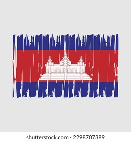 Cambodia Flag Brush Vector Illustration