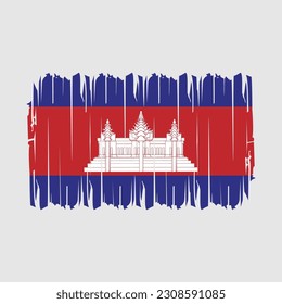 Cambodia Flag Brush Vector Illustration