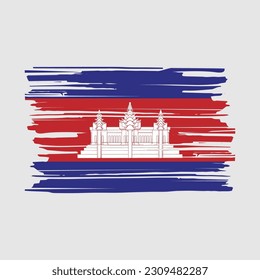 Cambodia Flag Brush Vector Illustration