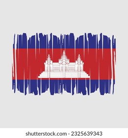 Cambodia Flag Brush Vector Illustration
