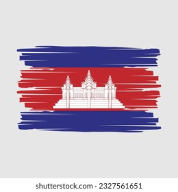 Cambodia Flag Brush Vector Illustration