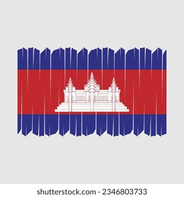 Ilustración del vector del pincel de bandera de Camboya