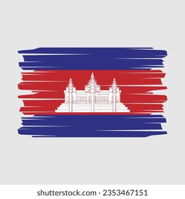 Cambodia Flag Brush Vector Illustration
