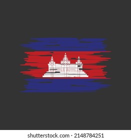 Cambodia Flag Brush Vector. National Flag
