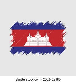 Cambodia Flag Brush Vector. National Flag