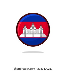 Cambodia Flag Icon. Cambodia Flag flat style isolated on a white background - stock vector.