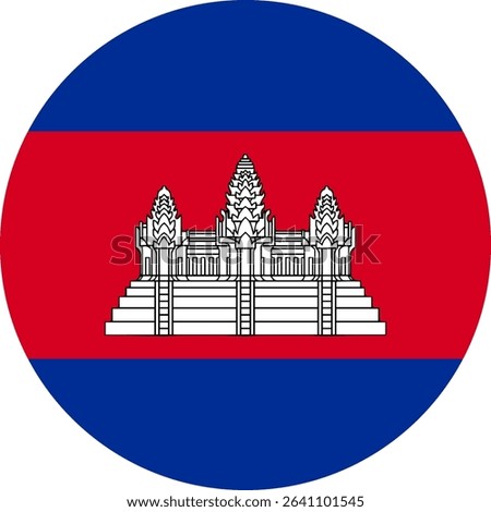 Cambodia flag illustrator country flags round symbol nation  