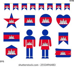 Cambodia flag logo. Isolated Cambodia flag on white background