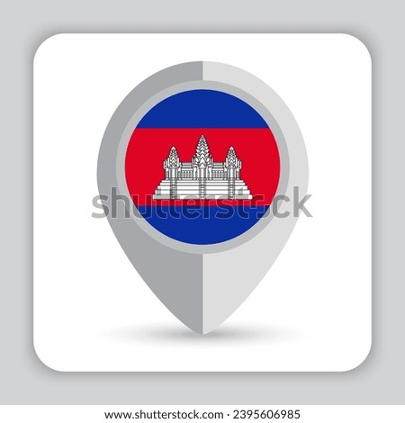 Cambodia Flag Pin Map Icon
