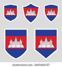 Bandera de Camboya fijada marco de escudo