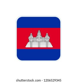 Cambodia flag. Cambodia square flag.