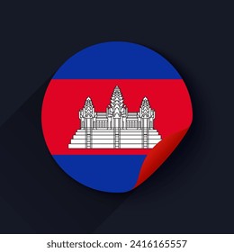 Kambodscha Flaggenaufkleber, Vektorgrafik