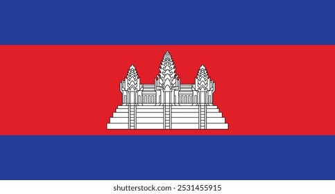 Diseño e ilustración del Vector de la bandera de Camboya, Bandera nacional de Camboya, Icono de la bandera