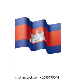 Cambodia flag, vector illustration