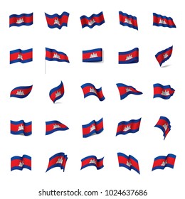 Cambodia flag, vector illustration on a white background