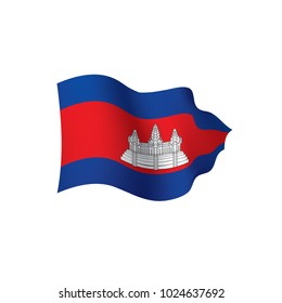 Cambodia flag, vector illustration on a white background